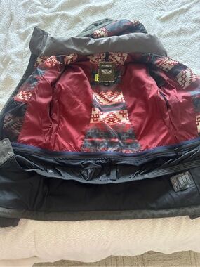 Burton Women’s Snow Jacket - Red Aztec Lining, Black Shell